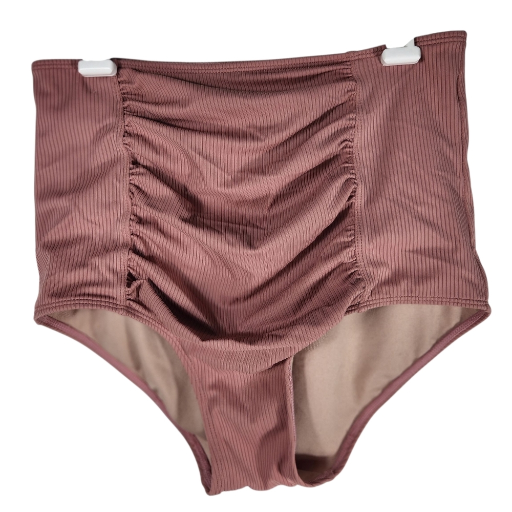 Kortni Jeane Ruched Bottoms Size Small Pink Ribbed Rose